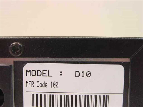 DirecTV D10 model label closeup showing Model D10 and MFR Code 100