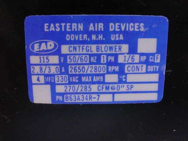 Eastern Air Devices B63A34R_7 Centrifugal Blower 270/285CFM