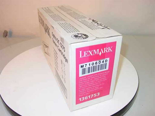 Lexmark 1361753 Magenta Toner Cartridge – end panel showing Optra SC 1275 Toner Cartridge label, date code M710604D, and part number 1361753