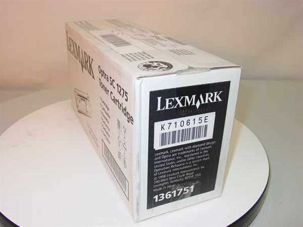 Lexmark 1361751 Optra SC 1275 Toner Cartridge — end panel with Lexmark label, part number, and lot code K710615E