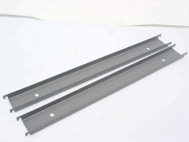 HON 919492 Double Hangrail — both gray steel rails shown side by side, top view revealing mounting notches and holes