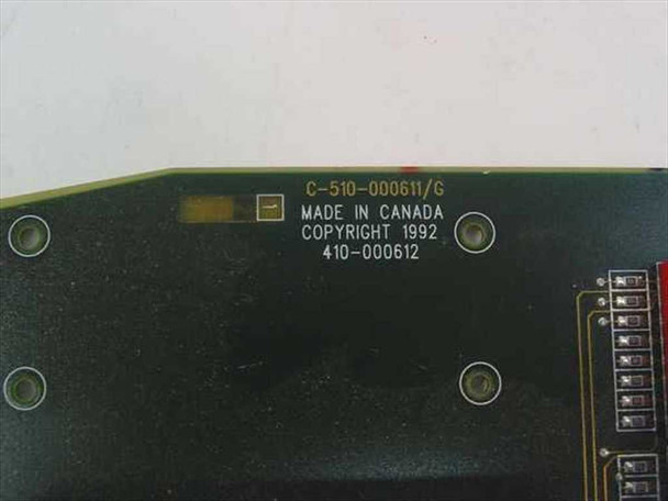 Telxon Dataspan 2411 NIC – PCB underside label showing board number C-510-000611/G, Made in Canada, Copyright 1992, assembly number 410-000612