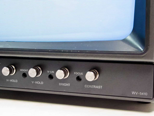 Panasonic WV-5410 front panel right side – H-Hold, V-Hold, Height, Bright, V-Lin, Contrast, and Focus knobs with WV-5410 model label