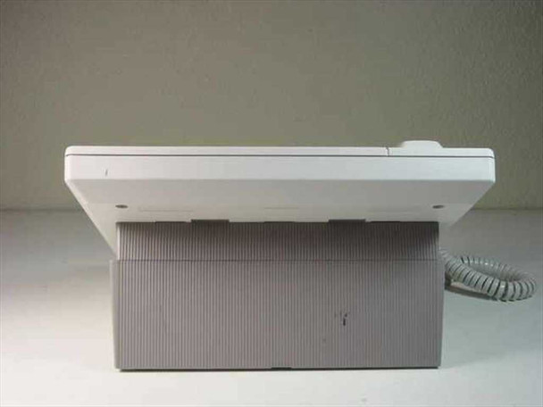 Lucent MLX-28D office phone — rear view showing tilt stand base and coiled handset cord