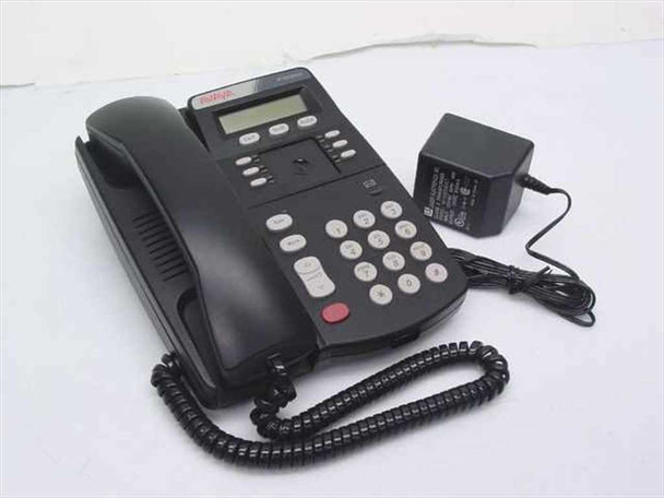 Avaya 4606 IP Office Phone front view with handset and AC adapter alongside