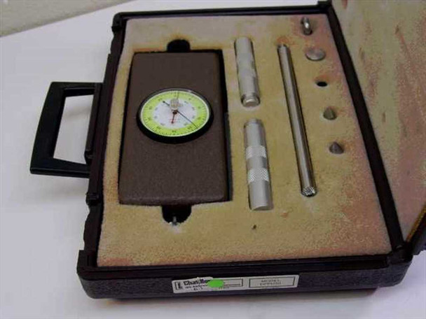 Chatillon DPPH-50 dial push-pull force gauge in open foam-lined carry case with extension rod and accessories