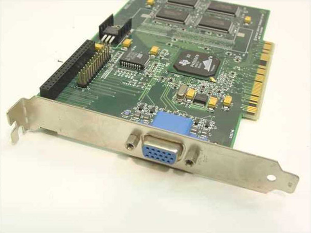 Creative Labs CT6610 Permedia 2 PCI video card — angled rear-bracket view showing VGA (HD-15) output connector and PCI edge connector