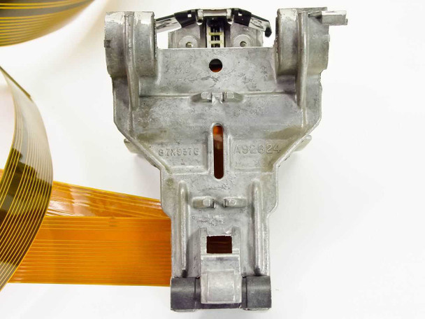 IBM 4208 printhead bottom/underside view showing cast metal carriage body with stamped markings 87X9362 and A92824