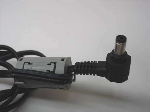 Murata EB-100U output cable close-up showing gray proprietary connector and right-angle barrel plug tip