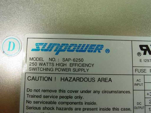 Sunpower SAP-6250 250W ATX Power Supply