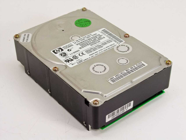 HP D4289-60002 9.1GB SCSI Hard Drive — angled top view showing HP label and 80-pin connector end