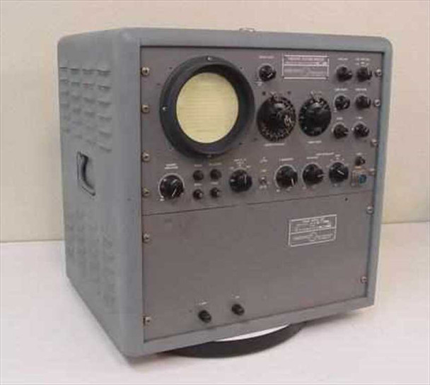 Panoramic SPA-3/25 Spectrum Analyzer front panel view showing CRT display and control knobs with PS-19 power supply in gray cabinet