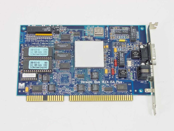 Madge Straight Blue 16/4 ISA Plus Token Ring Card — second card front view showing Straight Blue 16/4 ISA Plus silkscreen and IBM BIOS ROM chips