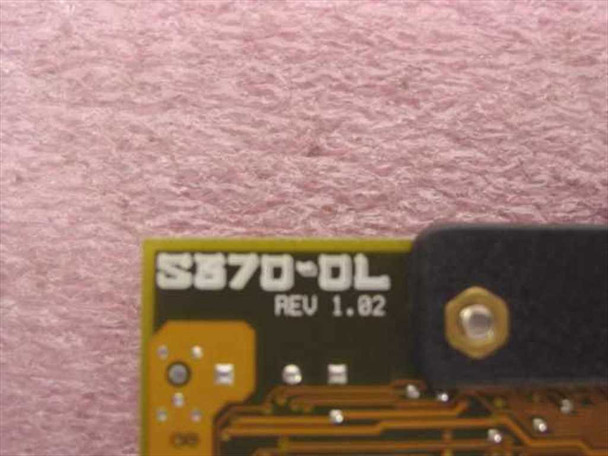 ASUS S370-DL board close-up of printed model label reading S370-DL REV 1.02