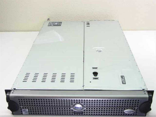 Dell PowerEdge 2550 2U rackmount server — front panel view showing Dell logo badge and drive bays