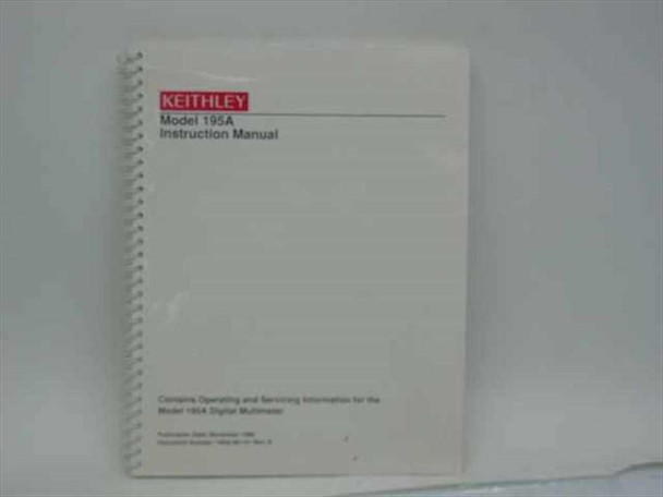 Keithley 195A-901-01 Rev. D Model 195A Digital Multimeter Instruction Manual