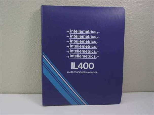 Intellemetrics IL400 Thickness Monitor Instruction Manual – blue binder front cover with IL400 model designation