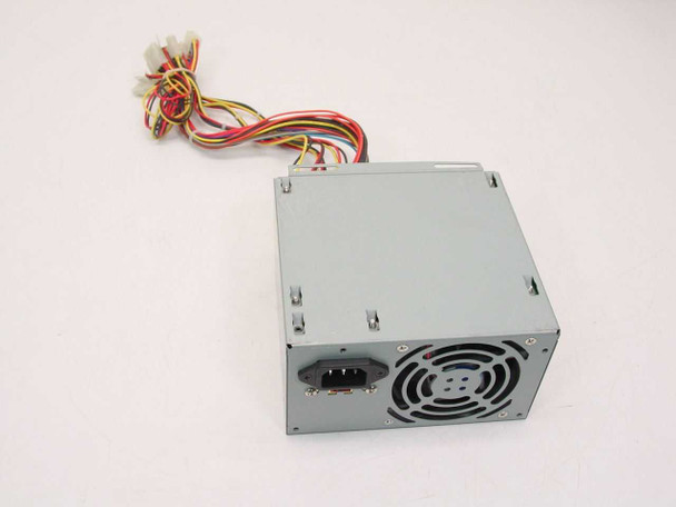 TGR FA-250NI6 250W ATX switching power supply – three-quarter front view showing fan, IEC inlet, and voltage selector switch with output harness