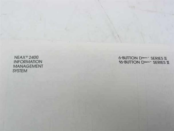 NEC NEAX 2400 Information Management System user guide cover page listing 6-Button and 16-Button Dterm Series II models