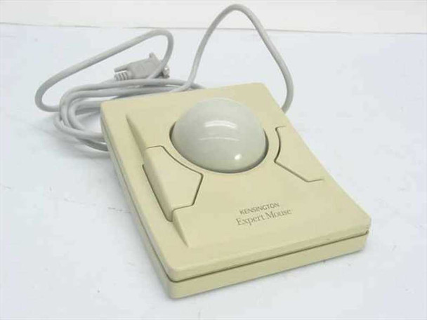 Kensington Expert Mouse Version 4.0 trackball — top/front view showing large trackball, 2-button design, and beige housing with Kensington Expert Mouse logo