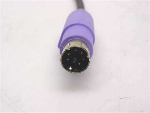 Purple PS/2 mini-DIN 6-pin connector on the Dell RT7D00 keyboard cable — close-up view