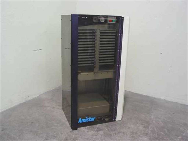 Amistar PlaceMaster FP JEDEC Tray Chip Loader — front view with door closed, Amistar logo visible on lower cabinet