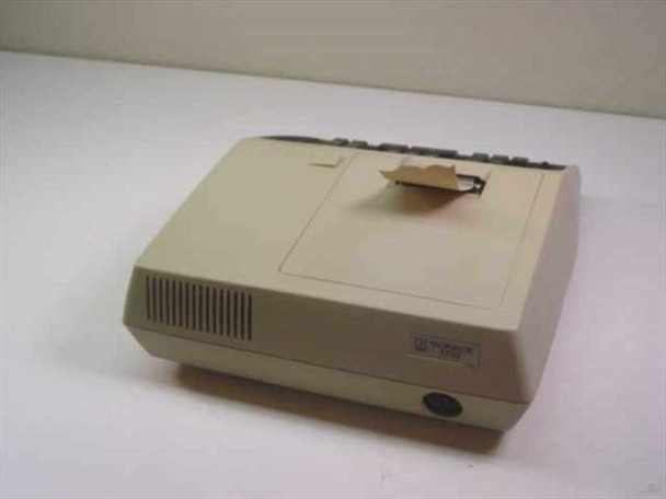 Litton Monroe 1330 Printing Calculator — left and rear 3/4 top view showing ventilation slots and Monroe 1330 badge on right side