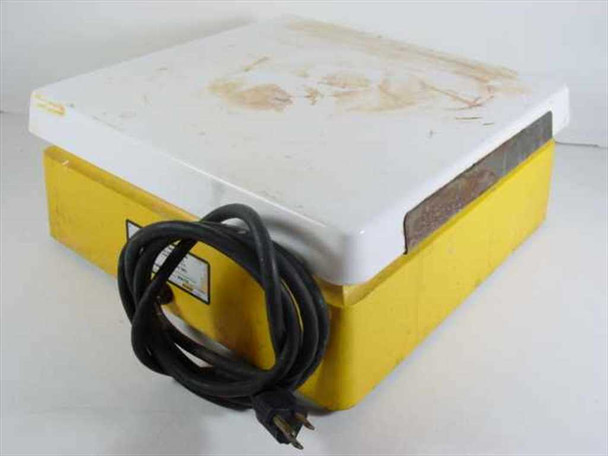 Thermolyne SP47235 Cimarec 3 hot plate stirrer — rear three-quarter view showing attached power cord and stained ceramic work surface