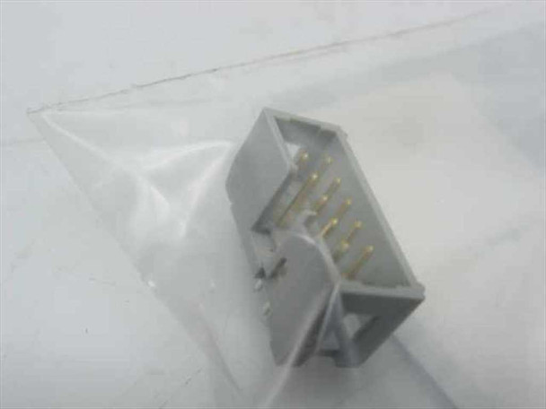 Farnell 468-885 Z510-600Z 10-way male pin header connector in clear plastic bag – angled top view showing gold pins