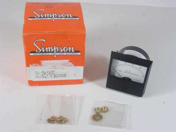 Simpson 2122 0-1.0 DCMA Meter DC Milliamperes 2.5 Inch Century