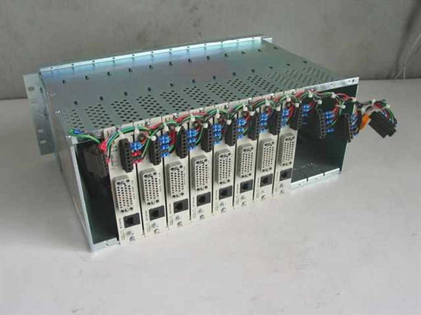 ADC Kentrox D-Serv DSU/CSU 78260 chassis – rear view showing 8 T1 cards with ribbon cables and connectors attached