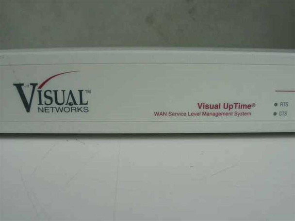 Visual Networks 807-0011 Visual UpTime front panel close-up showing Visual Networks logo, Visual UpTime branding, WAN Service Level Management System label, and RTS/CTS LED indicators