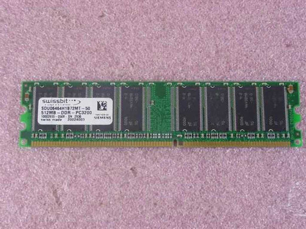 Swissbit SDU06464H1B72MT-50 512mb DDR PC3200 Desktop Memory