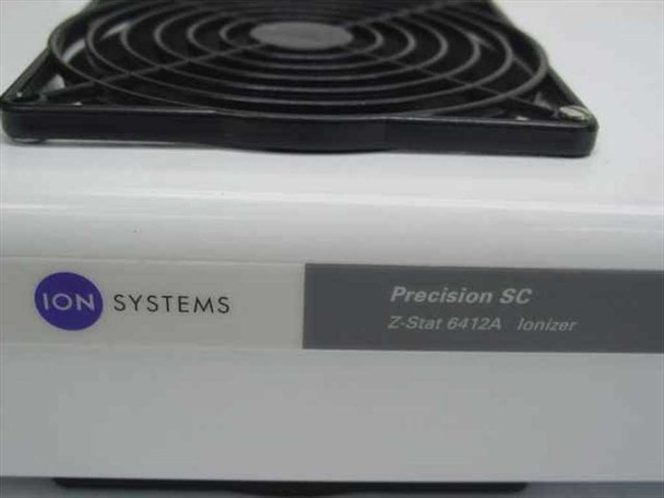 ION Systems Z-Stat 6412A label detail showing brand logo and 'Precision SC Z-Stat 6412A Ionizer' designation