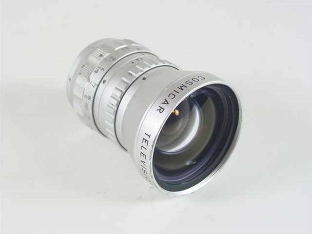 Cosmicar Television Lens 12.5mm f/1.4 No.89456 — front three-quarter view showing silver barrel and front element