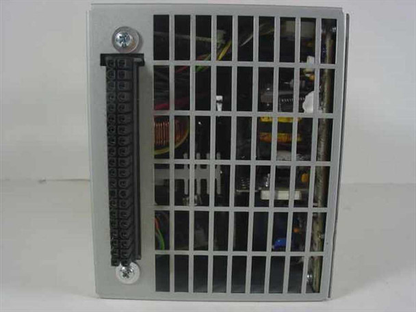 Delta Electronics DPS-420GB output connector side showing multi-pin power connector array and internal component view through grille