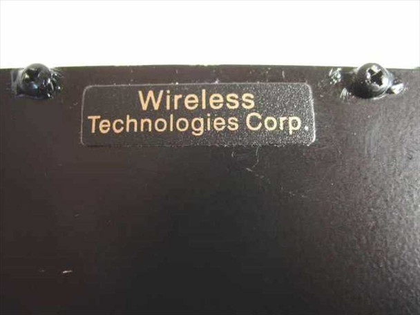 Wireless Technologies Corp brand label closeup on W442F RF filter housing