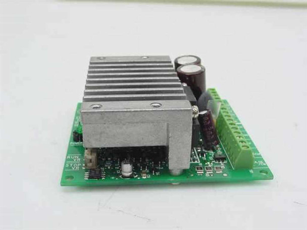 Vexta CSD2120-T 2-Phase Stepper Motor Driver – angled front-left view showing heatsink, green PCB, screw terminals, and RUN/STOP indicators