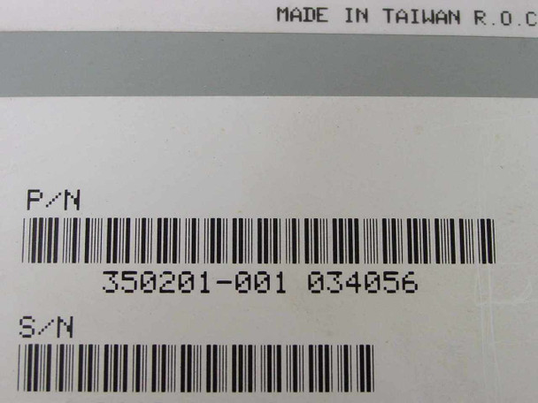 Intel 350201-001 power supply label showing part number 350201-001 034056 and Made in Taiwan R.O.C.