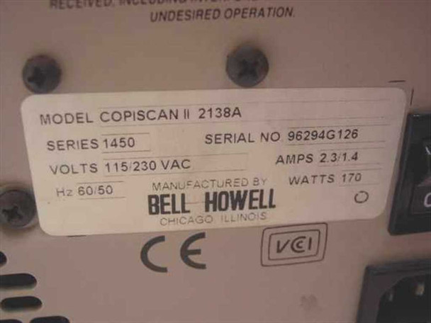 Bell Howell 2138A Copiscan 2 Sheetfed Scanner w/Ace As Is