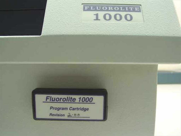 Dynatech Fluorolite 1000 – close-up of Program Cartridge labeled Revision 2.00 installed on front panel