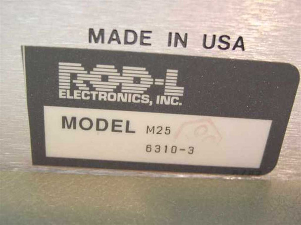 ROD-L Electronics M25 label closeup — Model M25, part number 6310-3, Made in USA by ROD-L Electronics Inc.