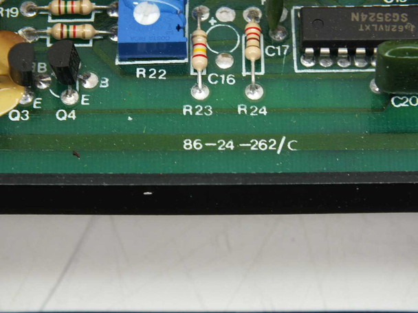 Sola Electric 86-24-262 PCB close-up — board revision 86-24-262/C silkscreened on PCB, SGS3524N IC visible along with resistors and capacitors
