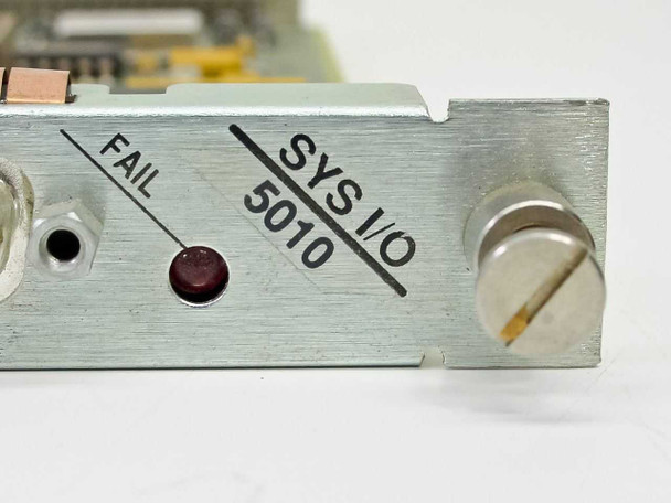 Bay Networks SYS I/O 5010 front bracket close-up showing FAIL indicator LED and SYS I/O 5010 label
