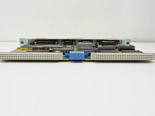Bay Networks SYS I/O 5010 Controller Interface Card — angled view of component side showing internal backplane ribbon connectors and blue jumper block