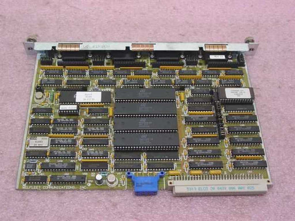Bay Networks SYNC 5280 – reverse side of PCB showing ICs, memory chips, and edge connector; 'Bay Networks Communications' silkscreen visible at bottom