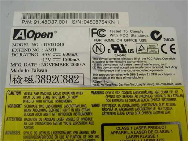 AOpen 12x 40x IDE Internal DVD-ROM (DVD1240) - AS IS