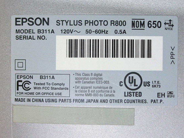 Epson B311A Stylus Photo R800 Printer AS IS - Parts