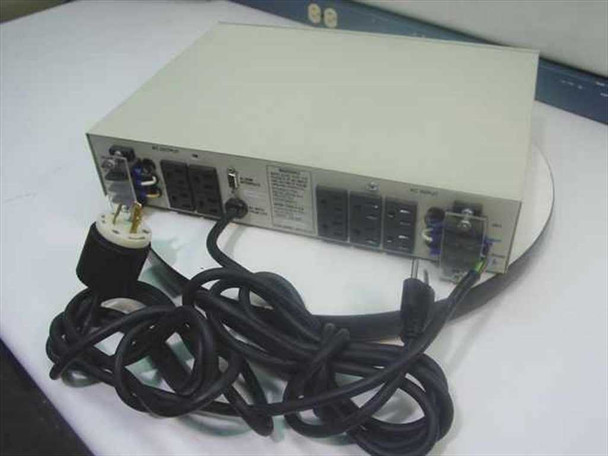 TSI Power ARM-1000-FAA – rear panel view showing AC output outlets, DB9 interface, and two attached power cables