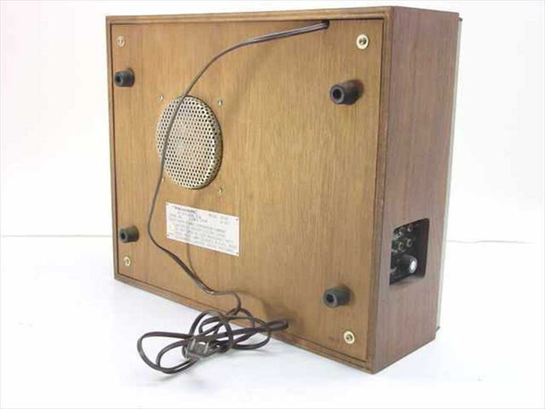 Realistic 999B Reel to Reel Tape Deck – rear view showing walnut cabinet, built-in speaker grille, power cord, and right-side connection panel